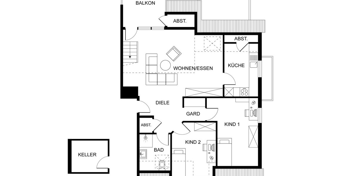 Kohlscheid – Wohnen auf zwei Ebenen, investieren mit Weitblick - Etagenwohnung Herzogenrath | Angebot:26905508